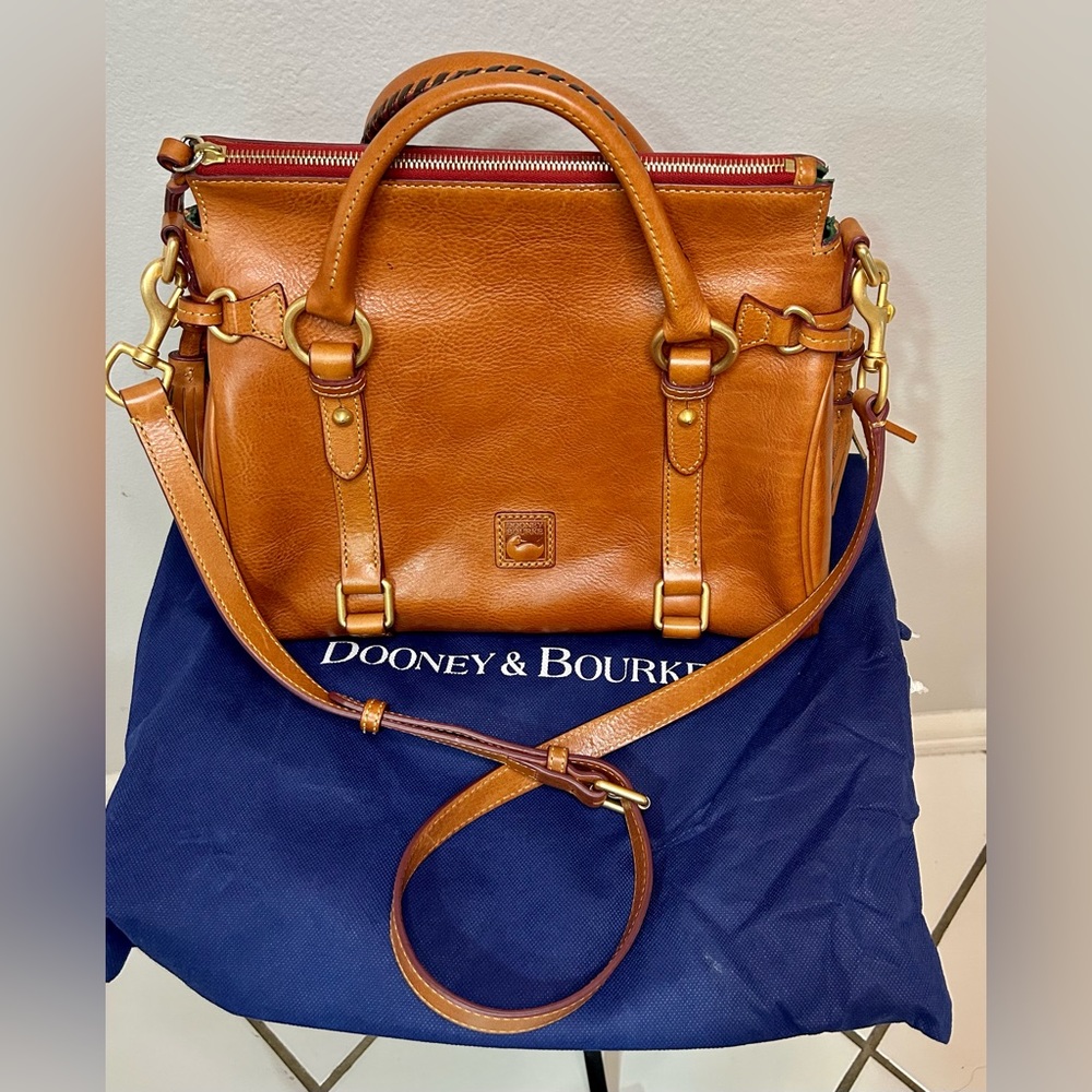 Dooney & Bourke Florentine Satchel - Leather Crossbody - Natural Color - Used